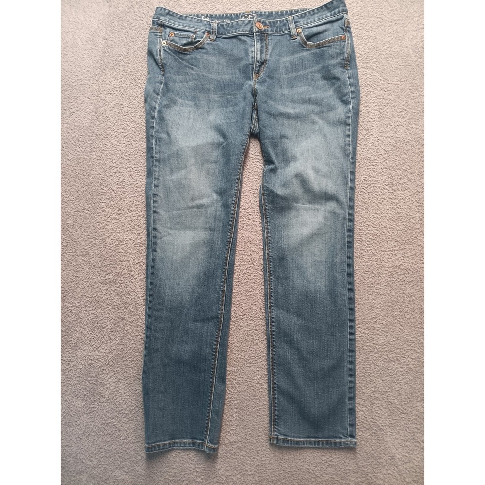 LOFT Modern Slim Jeans Women Size‎ 14 Blue Wash Stretch Denim Mid Rise Soft